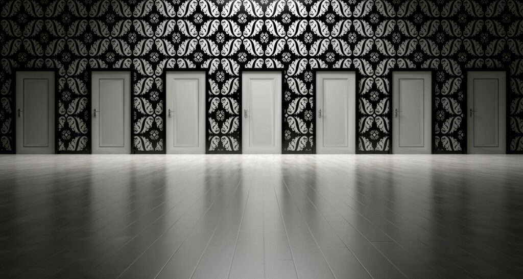 Seven White Closed Doors