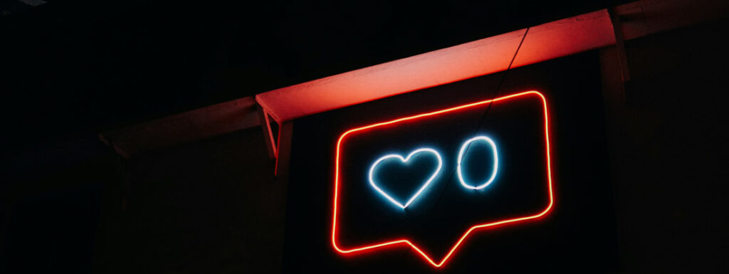 Fluorescent sign with a like symbol