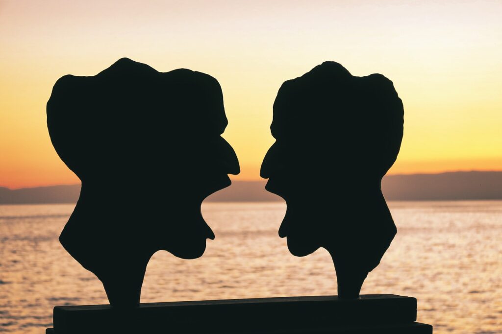 sunset, statue, dispute