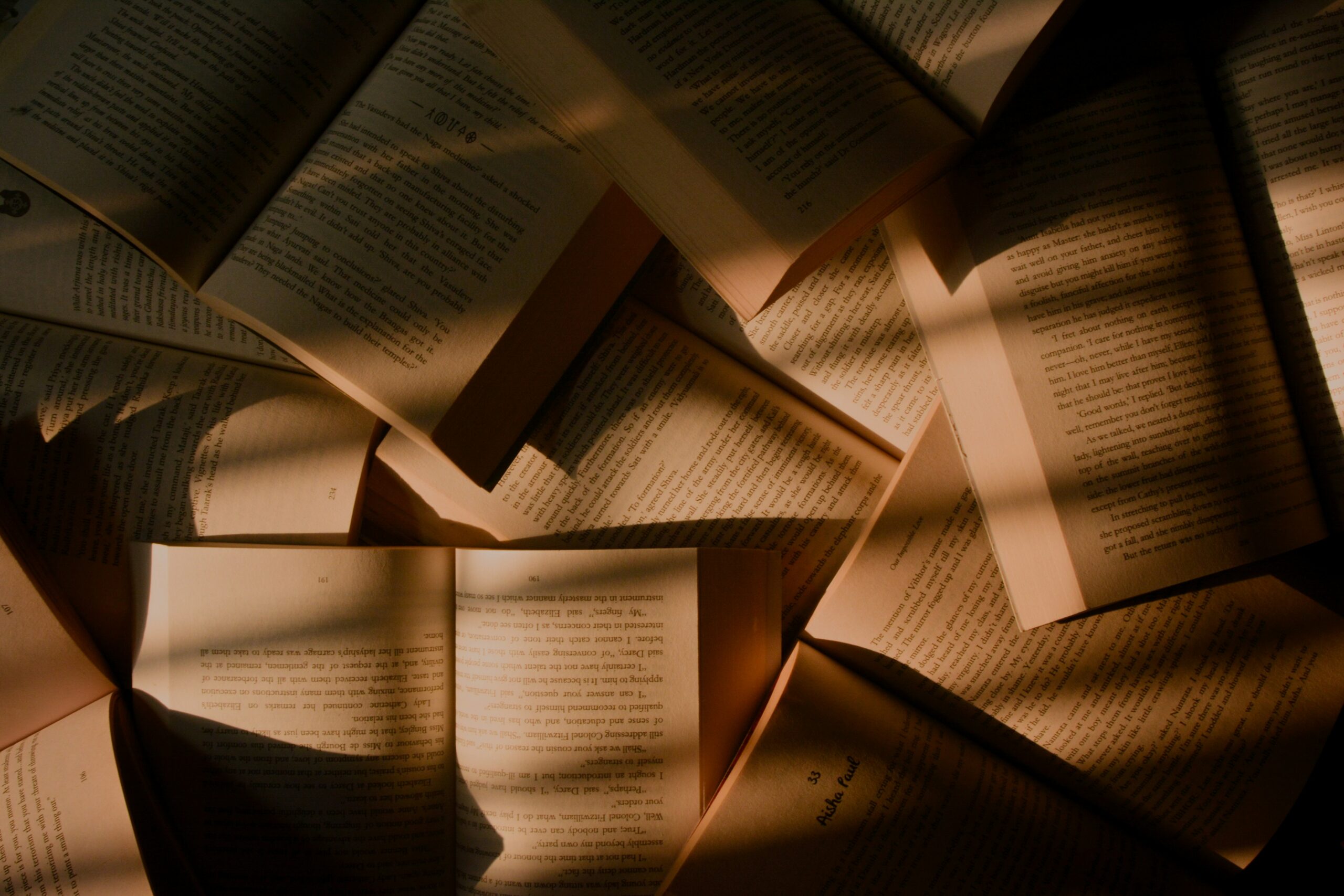 books, writing, shadows
