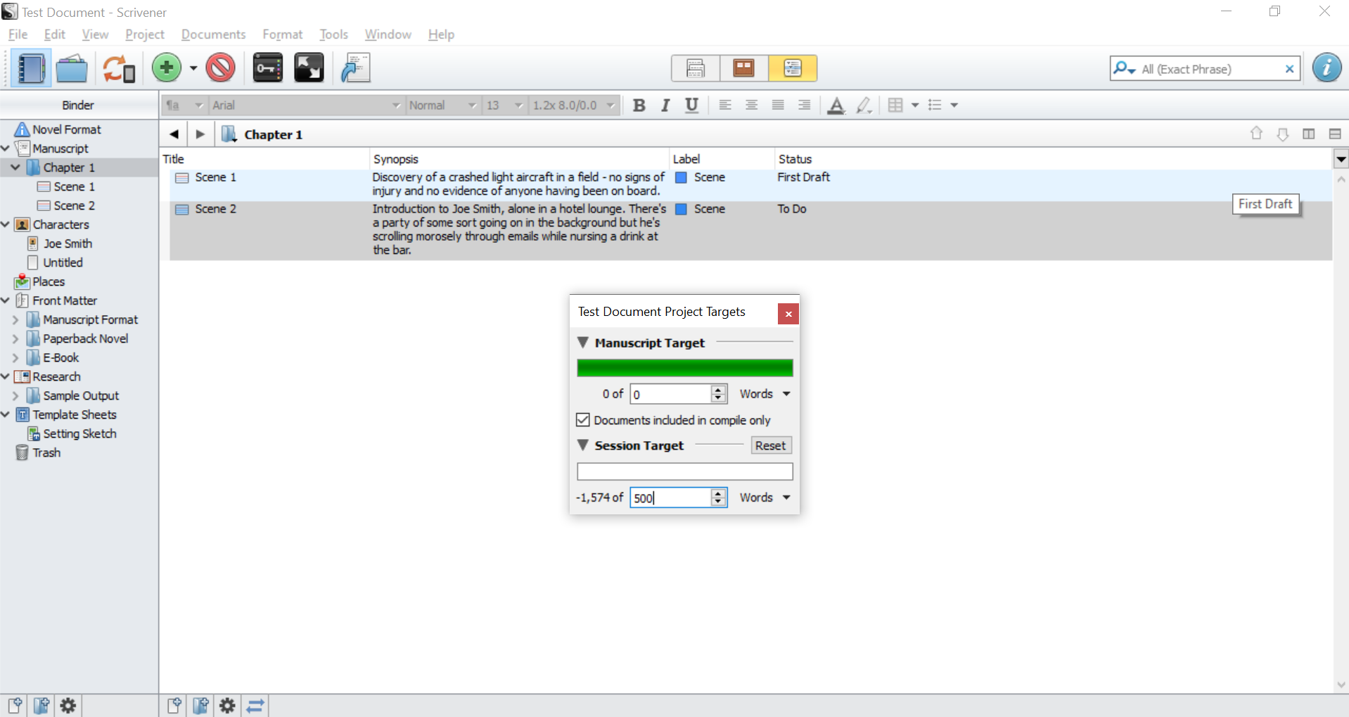 scrivener, narrative, outline, writing tool