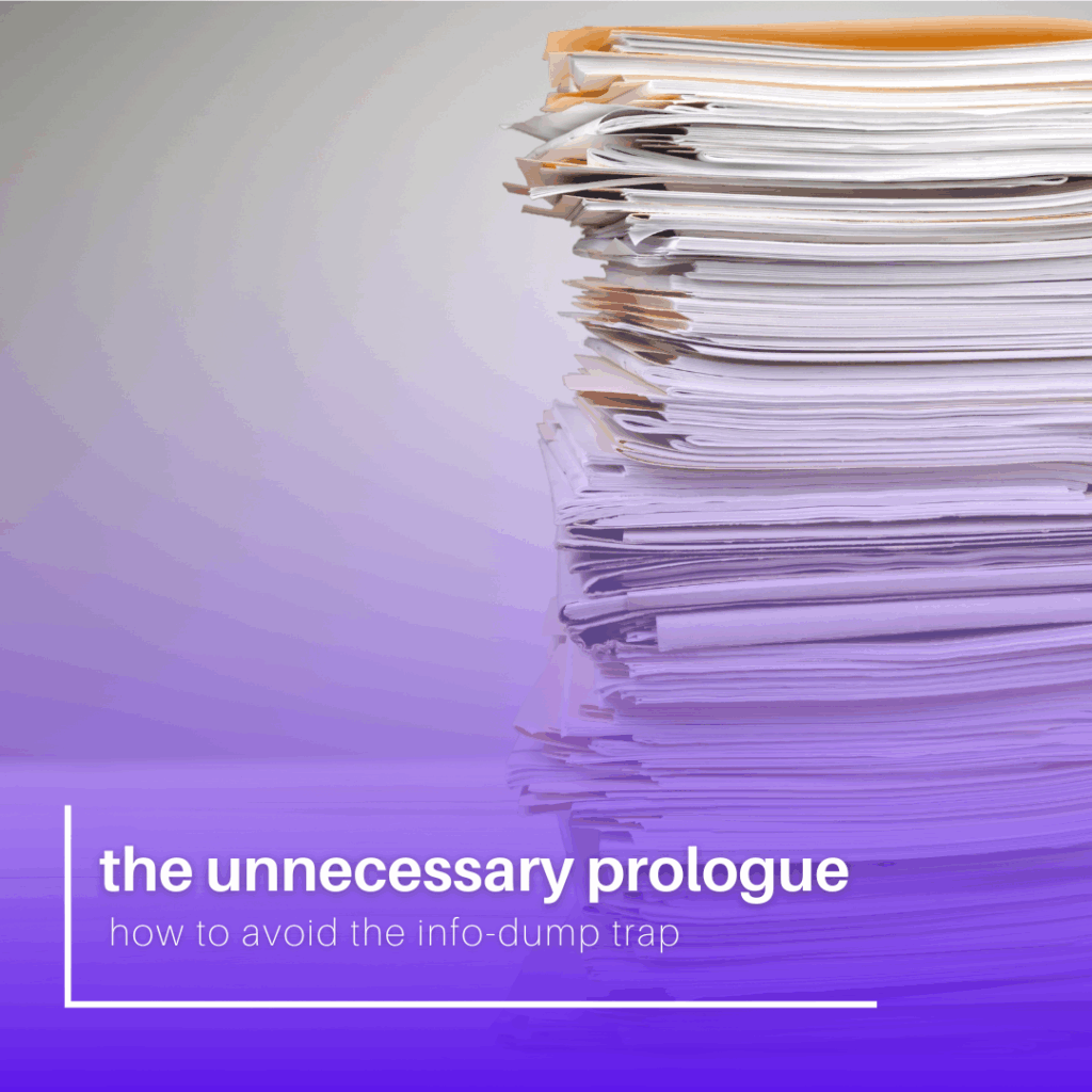 the unnecessary prologue, info-dump, exposition, authors