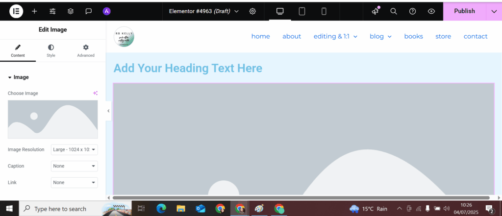 elementor elements added